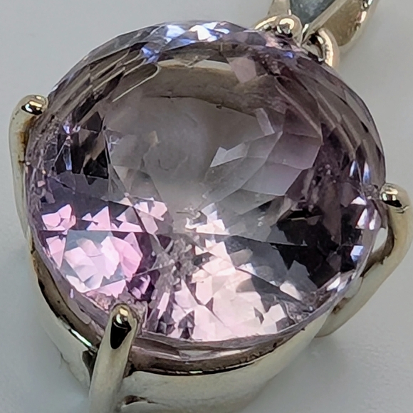 Natural Pink Amethyst Pendant S925 Sterling Silver Pendant - Picture 7 of 11